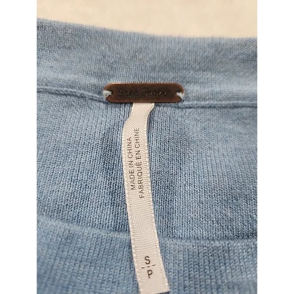 Free People Blue Oversized Tunic Shirt Blue Size Small - Picture 3 of 7